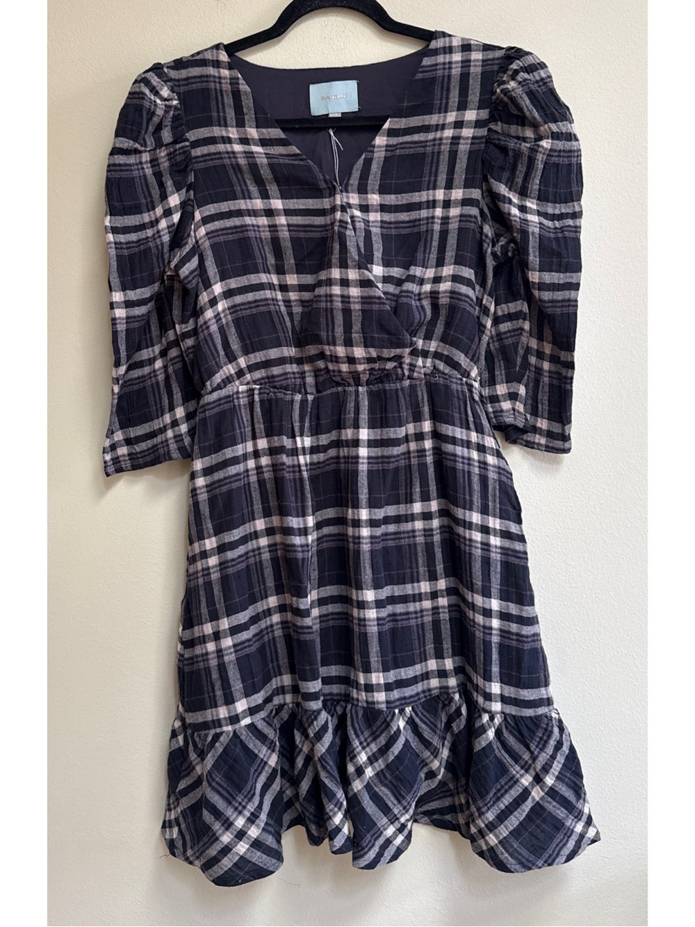 Plaid Ruffle-Hem Dress - Picture 2 of 6